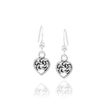 Celtic Knotwork Silver Heart Earrings TE2598 - Jewelry